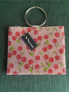 NINA’s Pink Cherry Crystal Wristlet Bag
